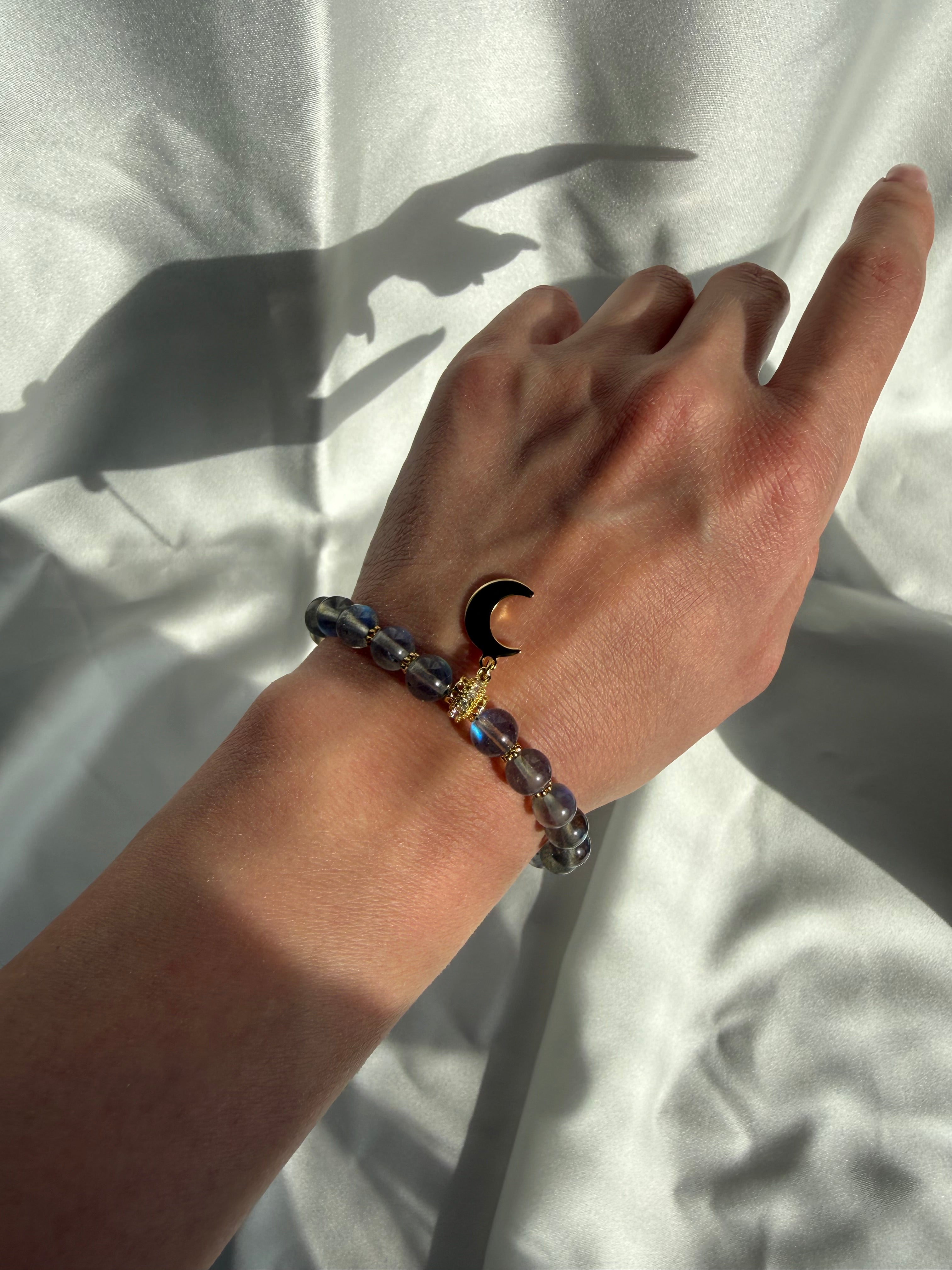 Labradorit Ay Sembolü Bileklik