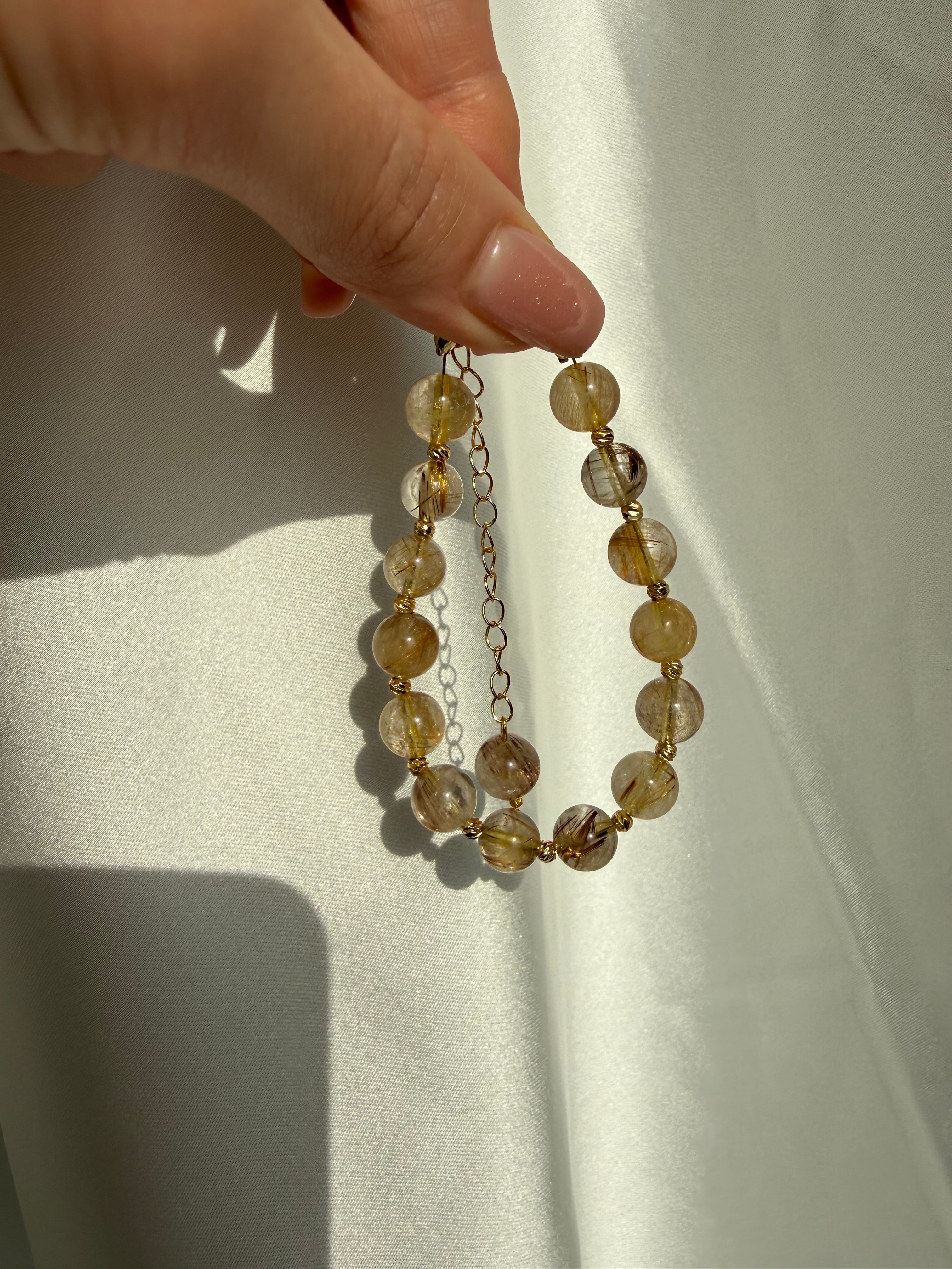 Gold Rutil Kuvars Bileklik