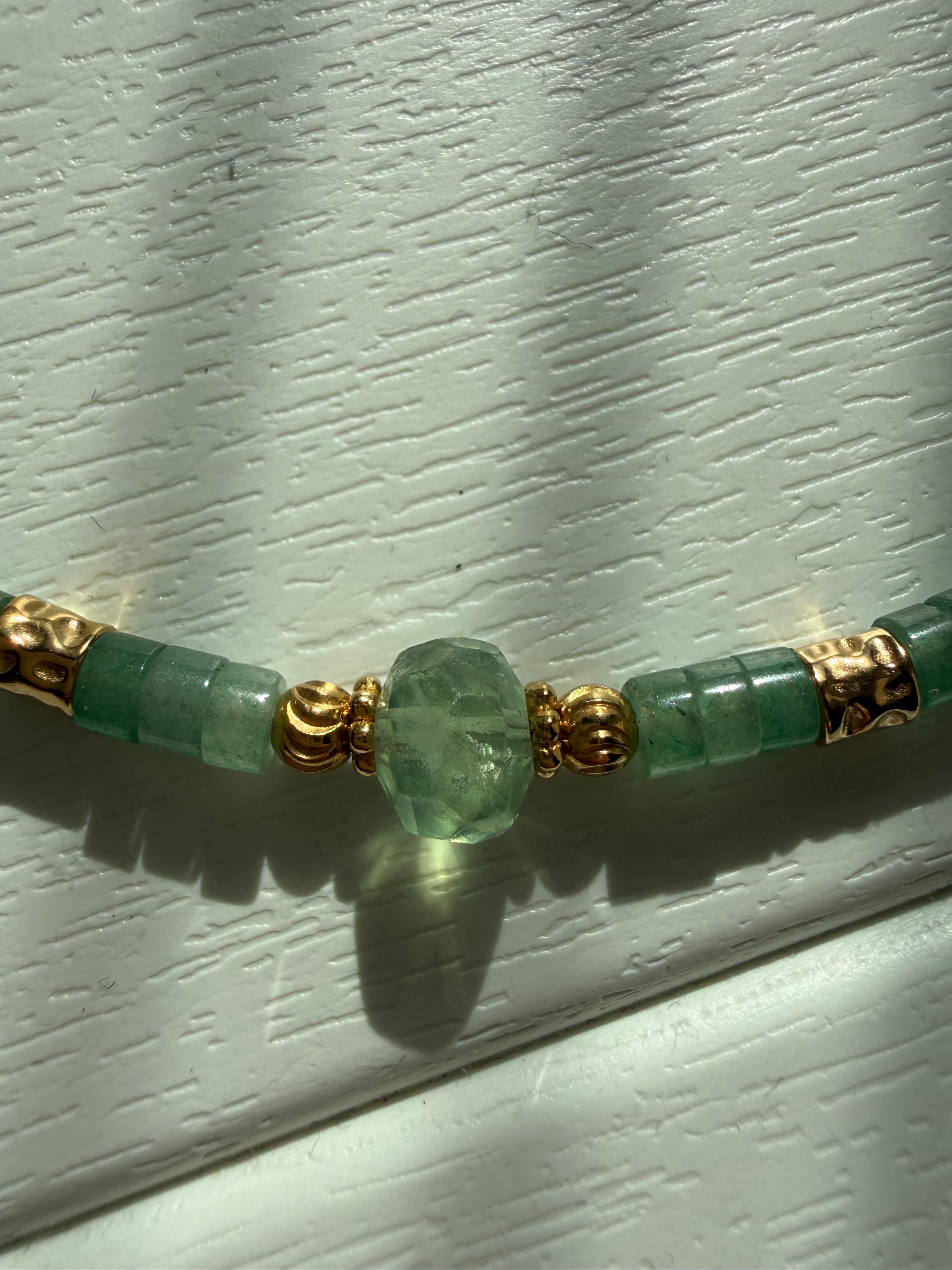 Aventurin-Florit Taşı Kolye