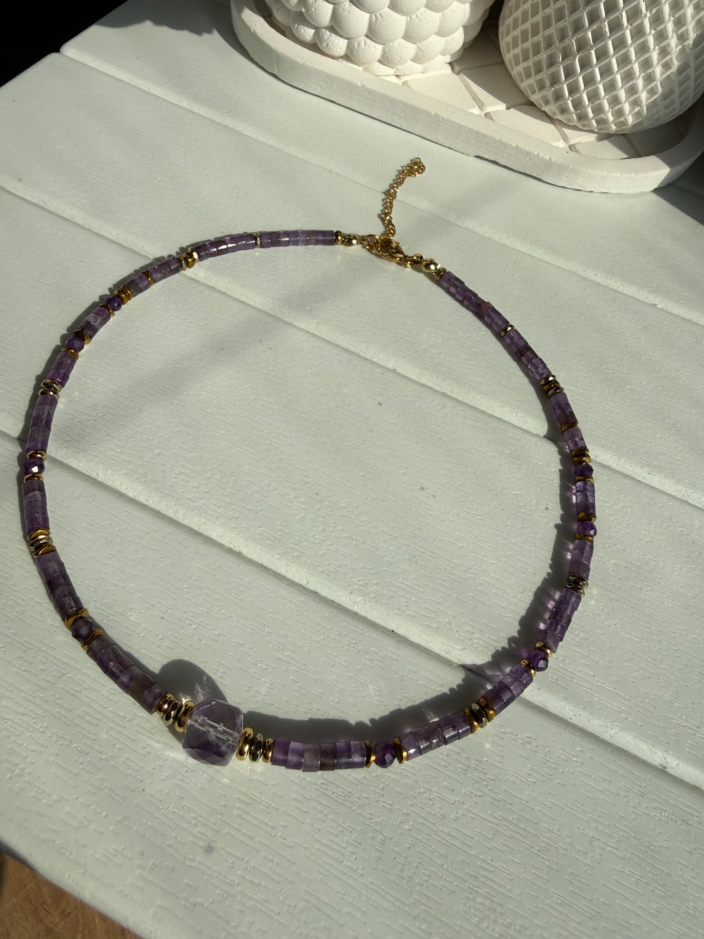 Ametist taşlı kolye