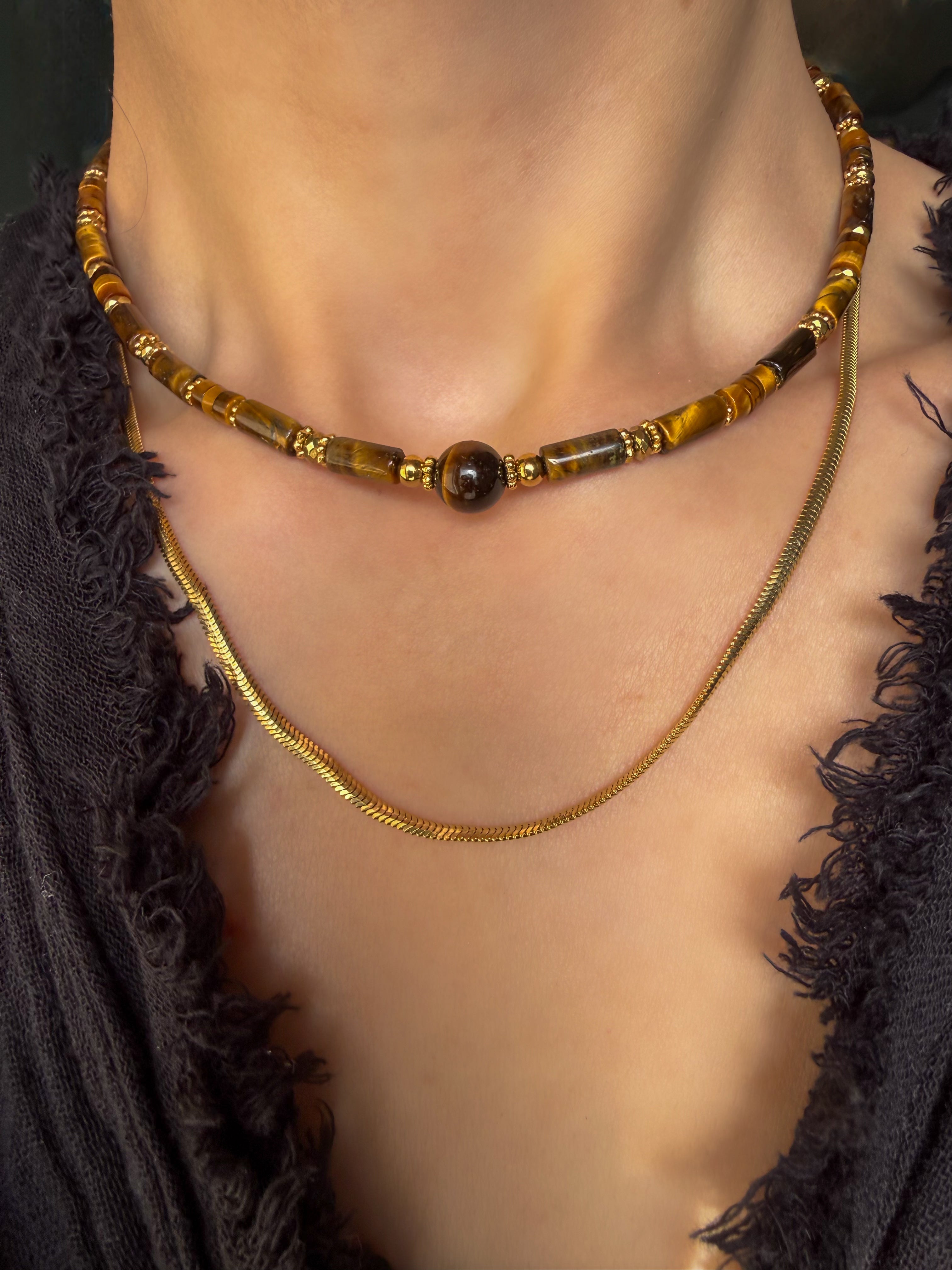 Kaplan Gözü Kolye Choker