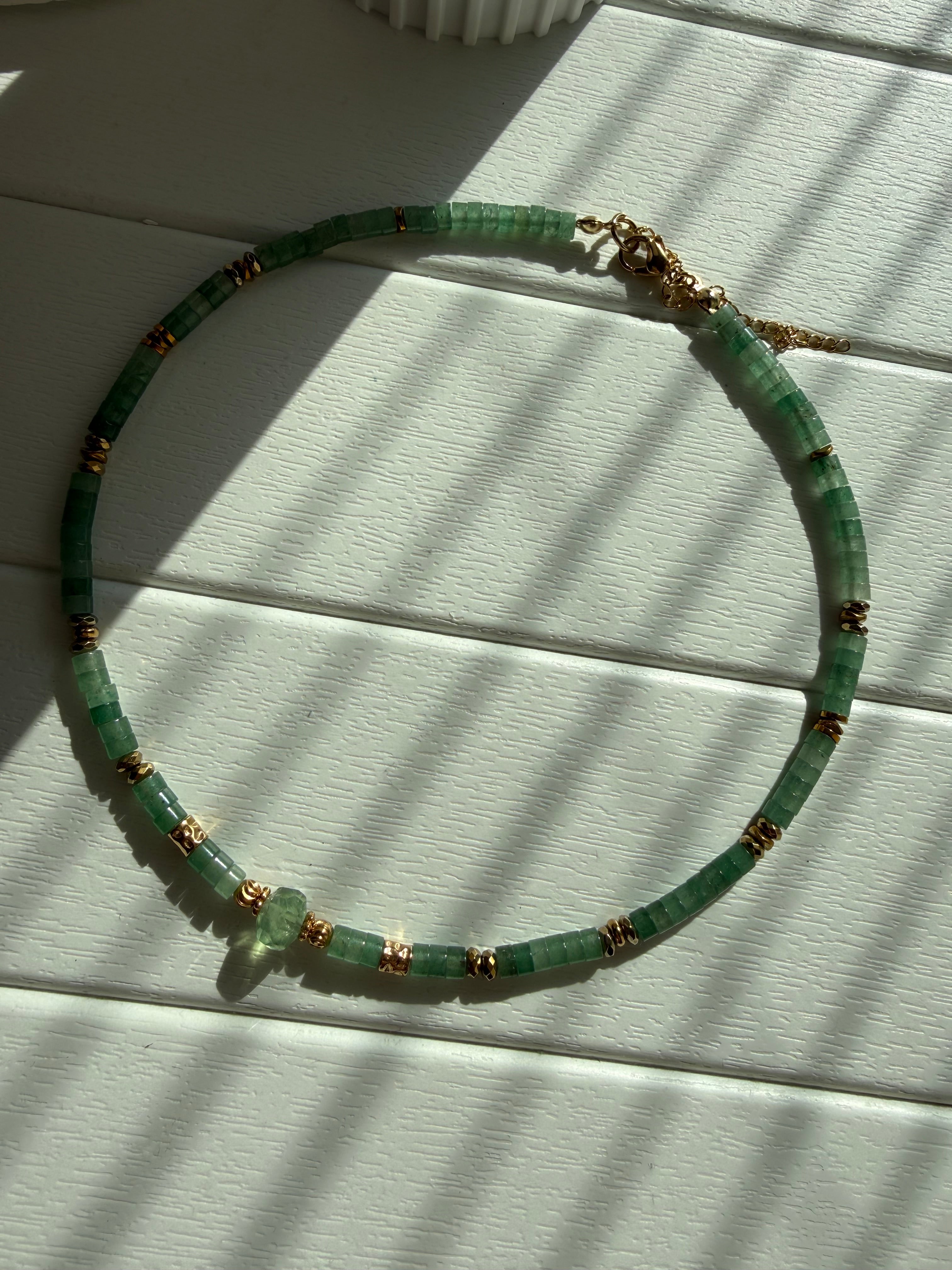 Aventurin-Florit Taşı Kolye