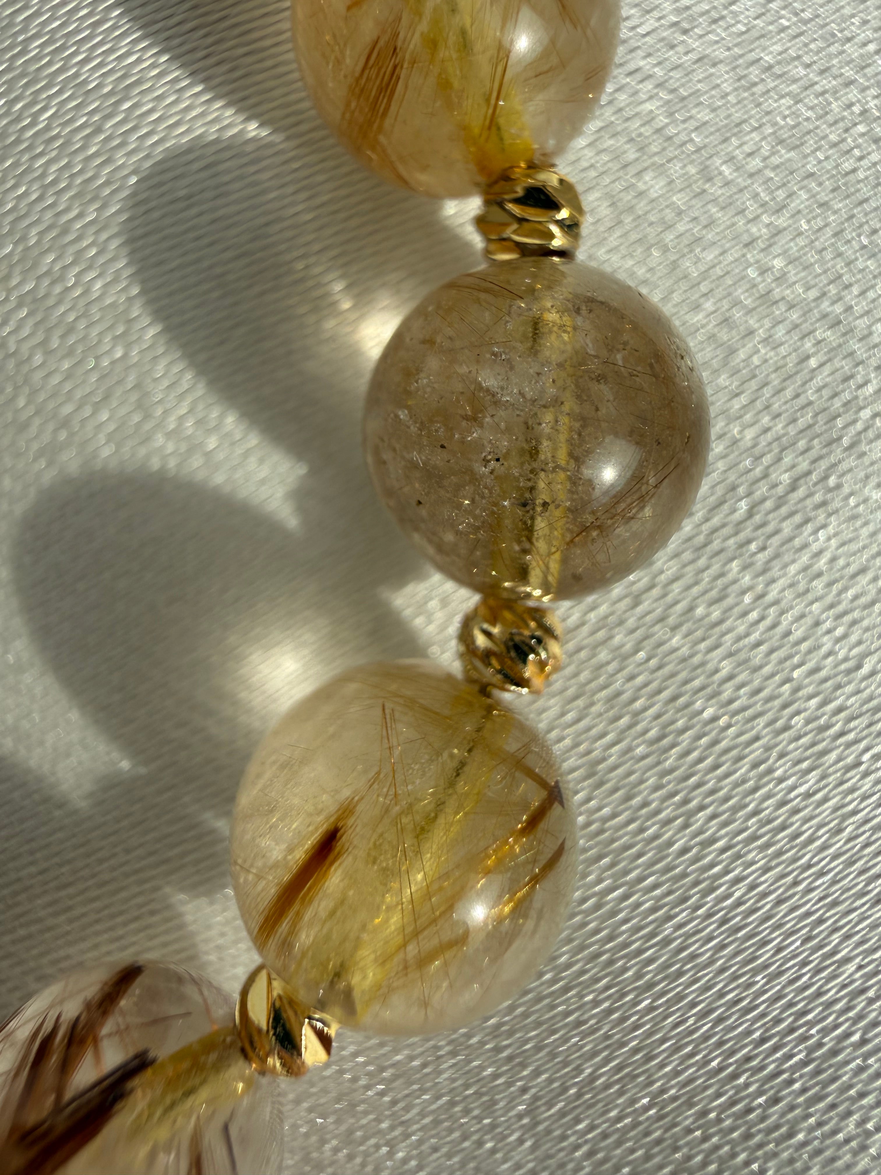 Gold Rutil Kuvars Bileklik