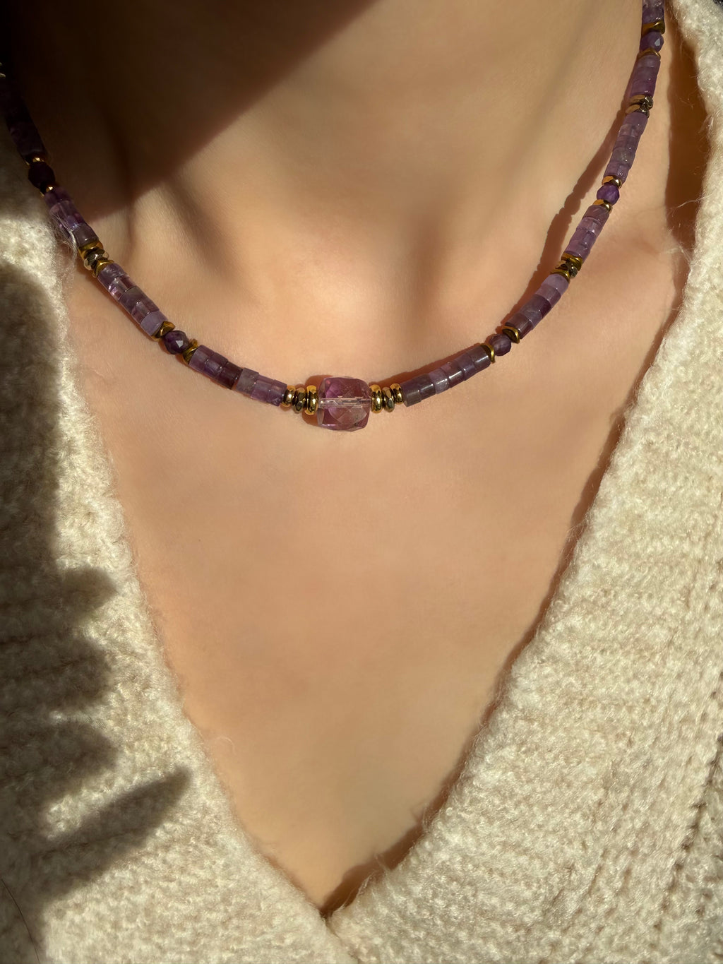 Ametist taşlı kolye