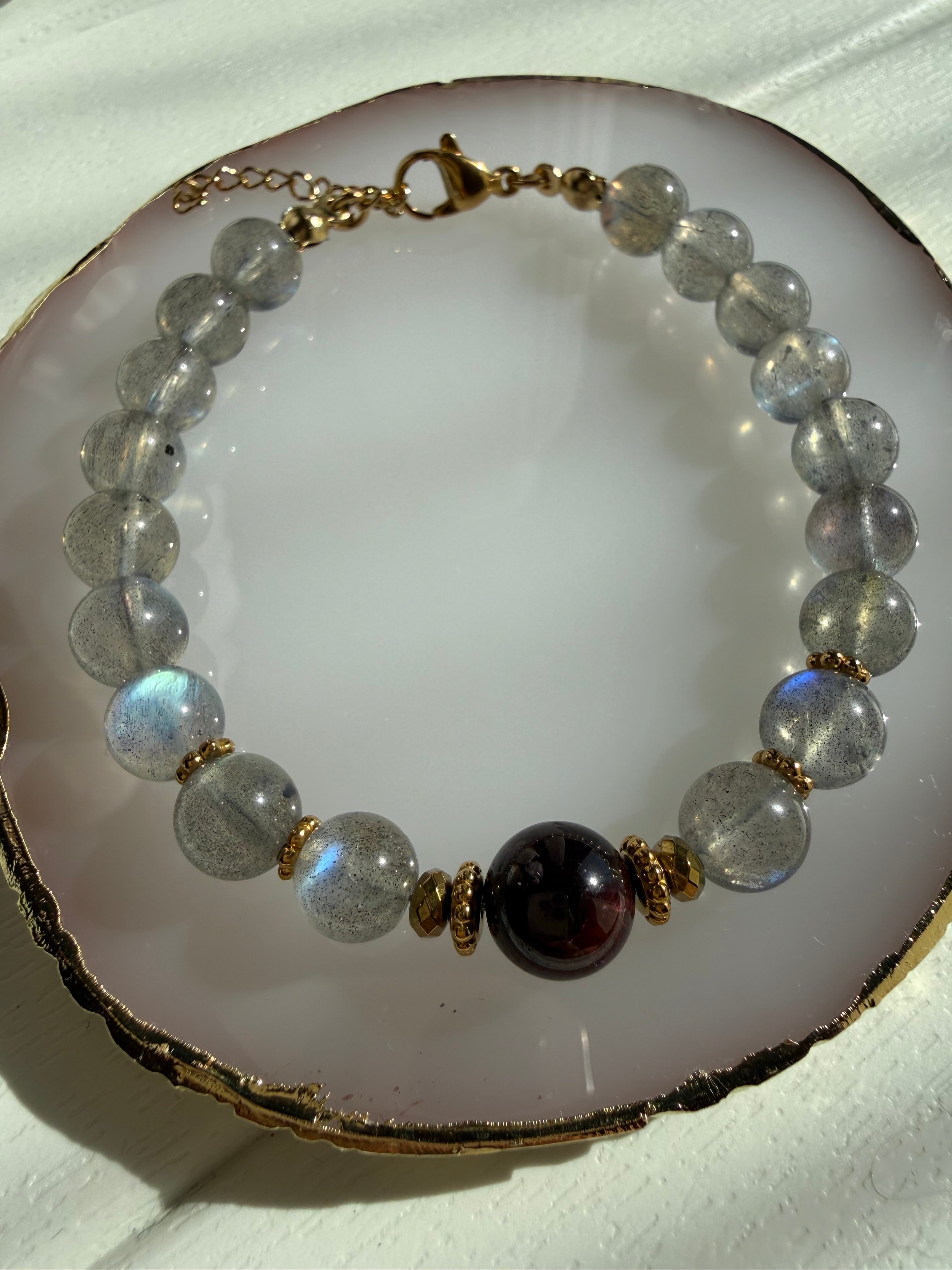 Lal-Labradorit (A kalite) Bileklik