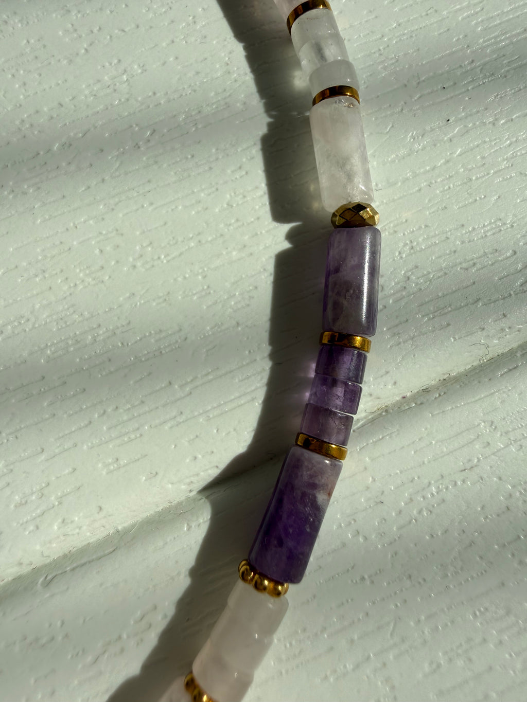 Ametist-Lal-Pembe Kuvars Kolye