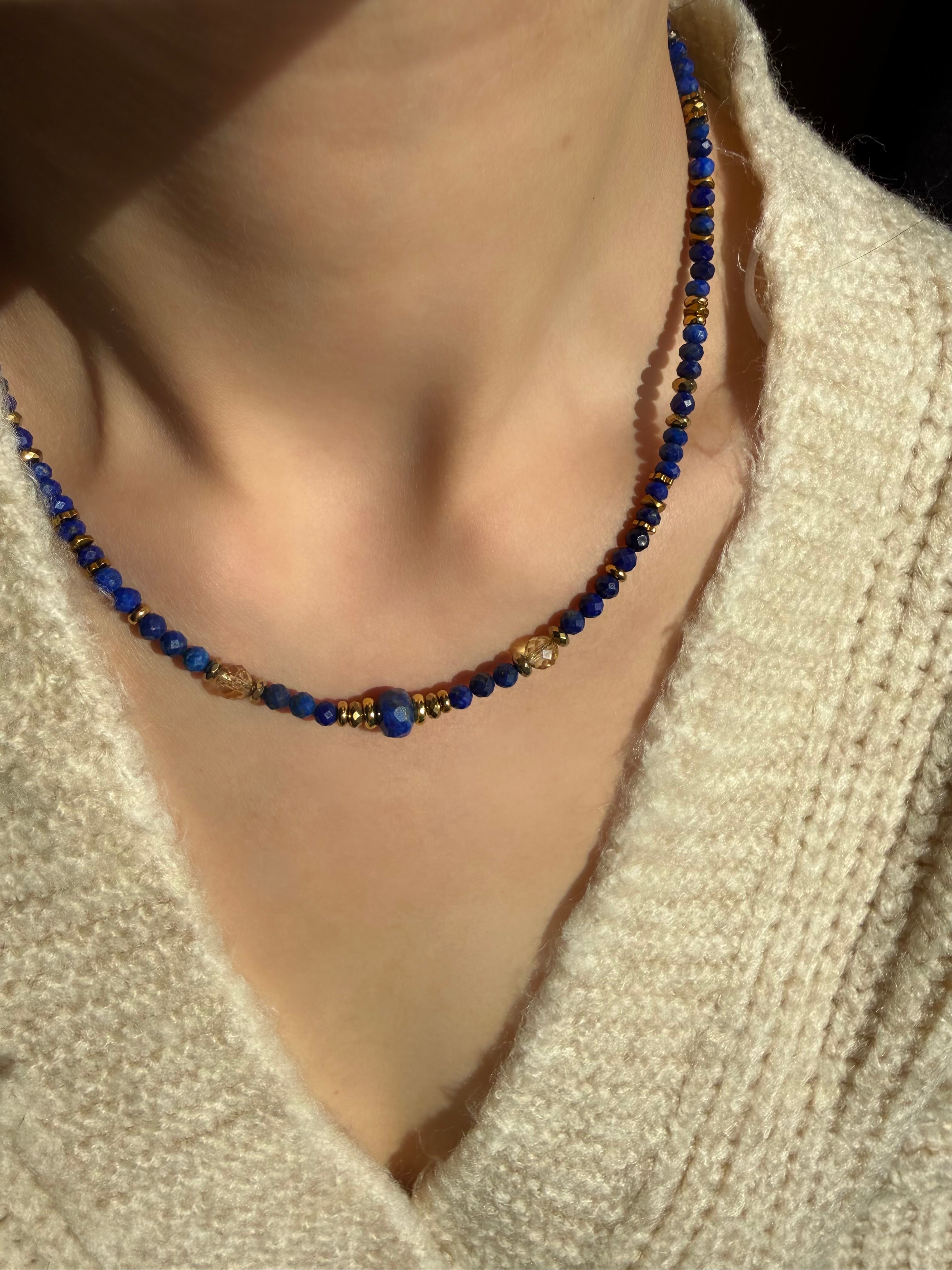 Lapis Lazuli-Sitrin kolye