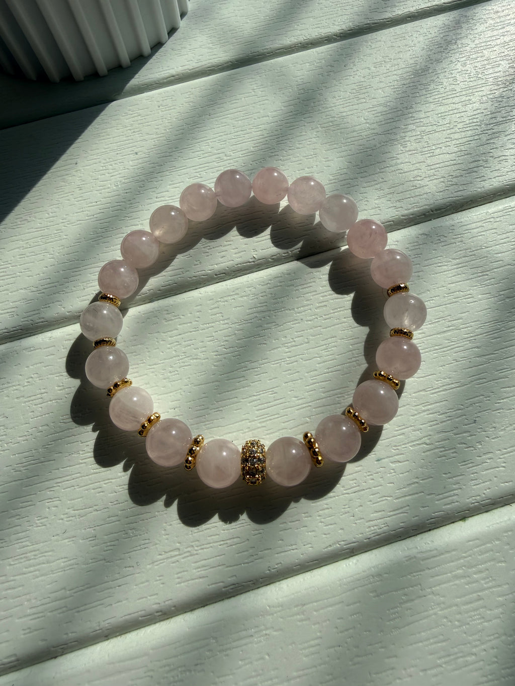 Pembe Kuvars Lastikli Bileklik