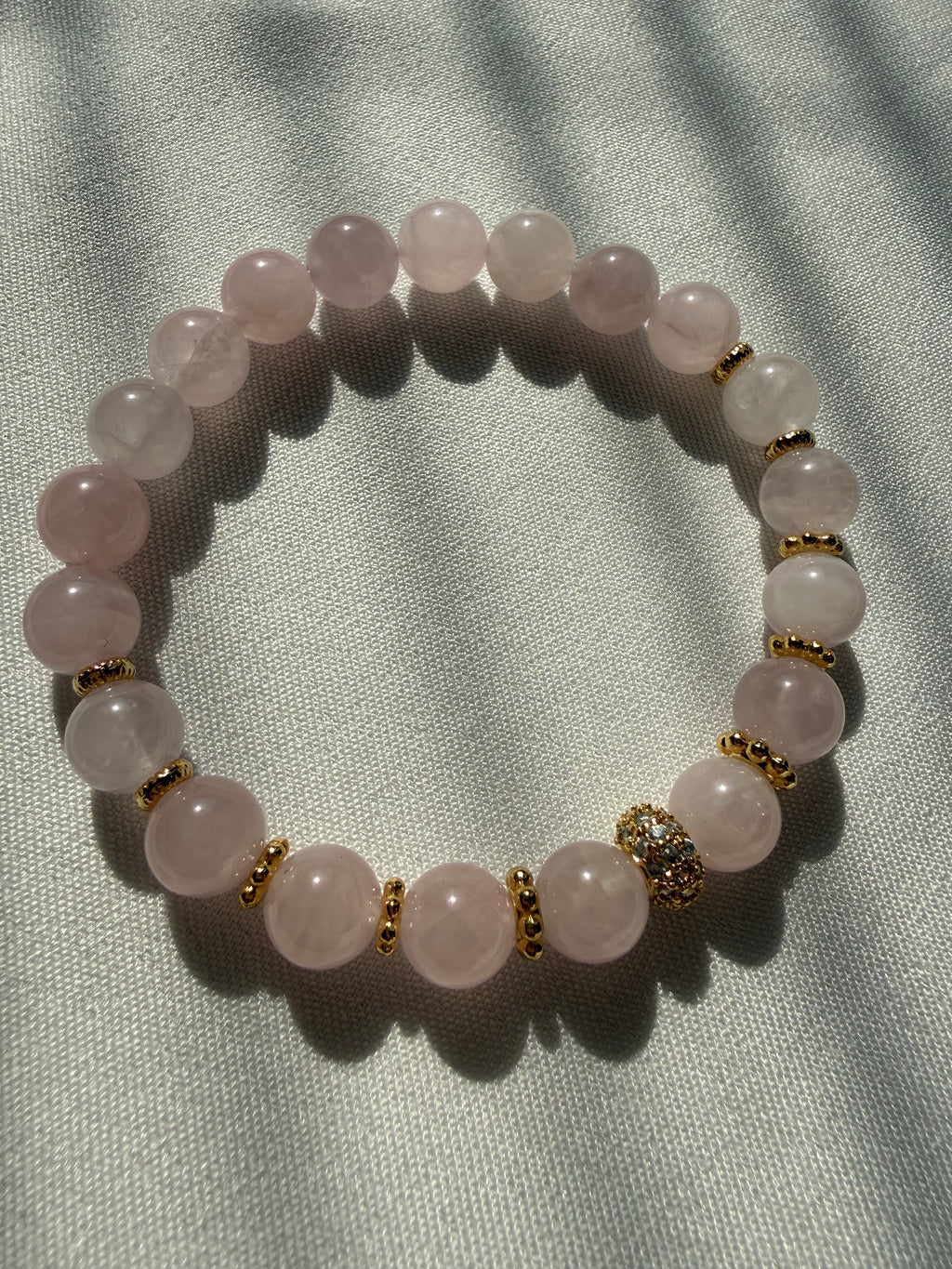 Pembe Kuvars Lastikli Bileklik