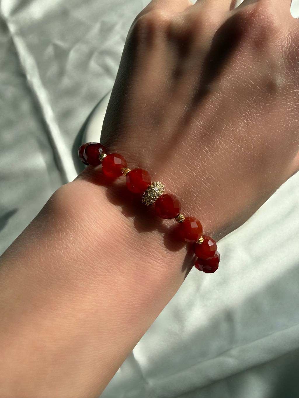 Karnelyan Akik Lastikli Bileklik