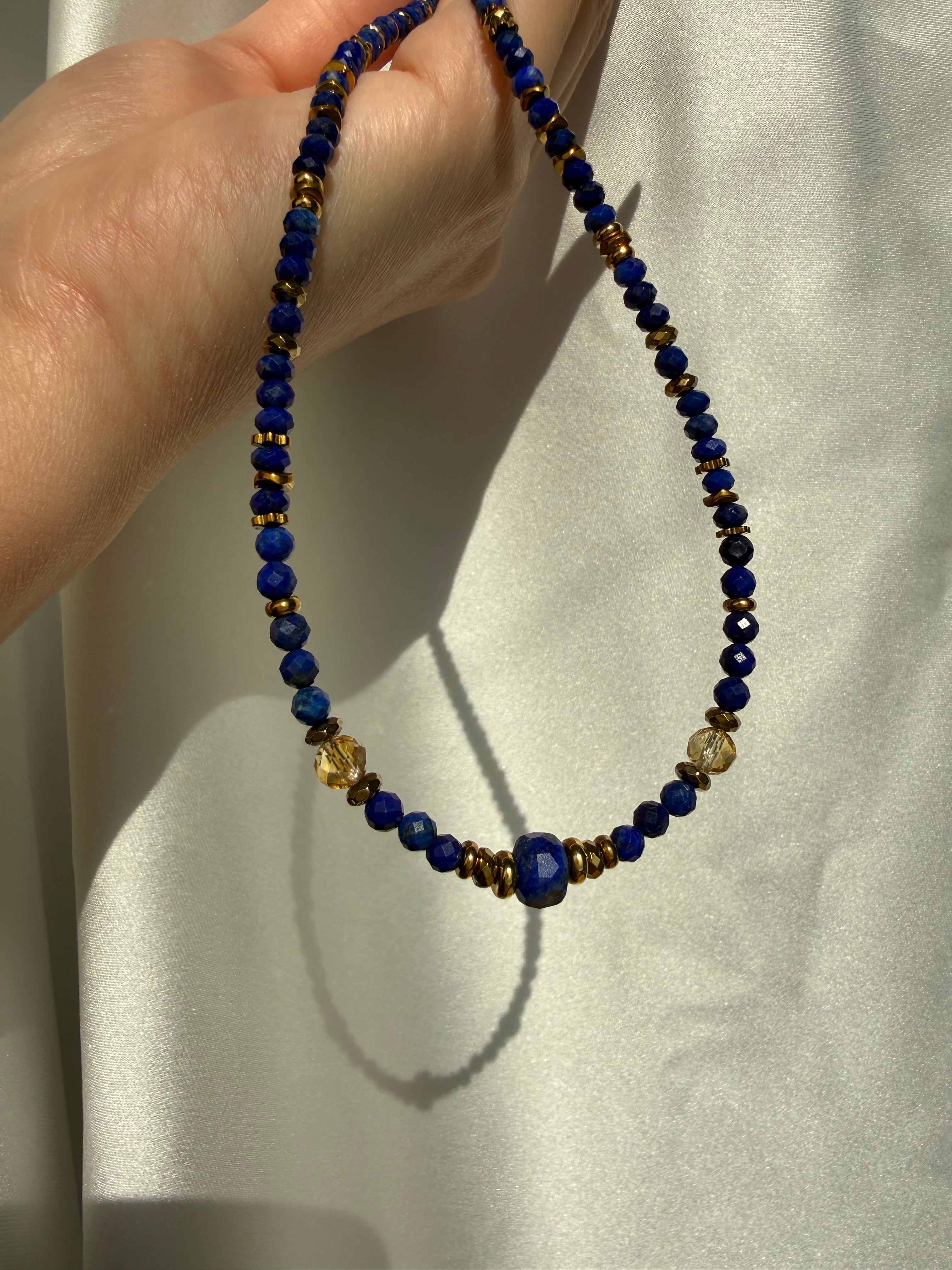 Lapis Lazuli-Sitrin kolye