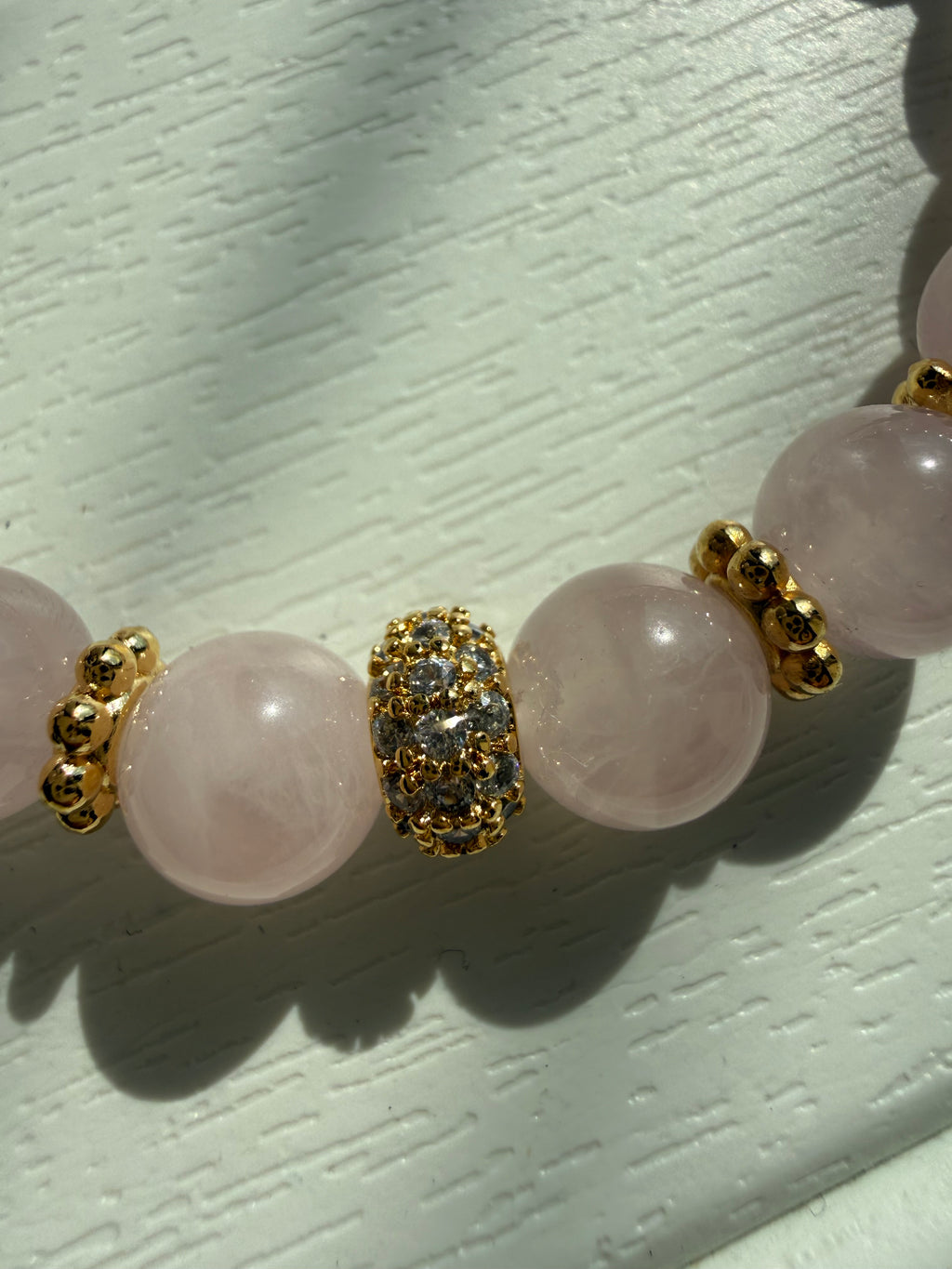 Pembe Kuvars Lastikli Bileklik