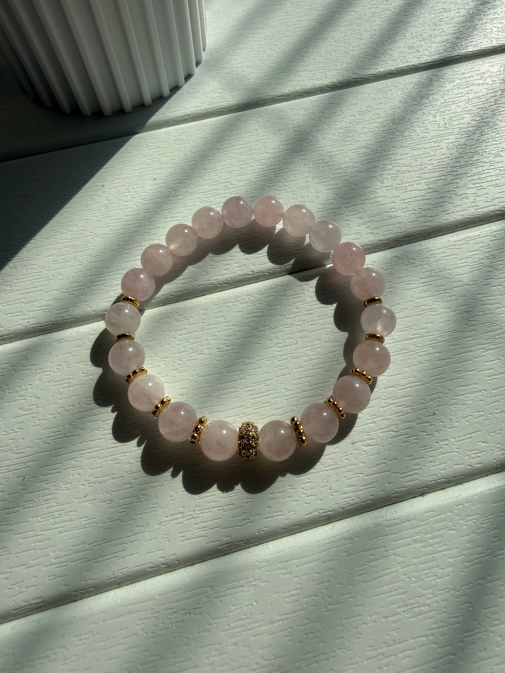 Pembe Kuvars Lastikli Bileklik