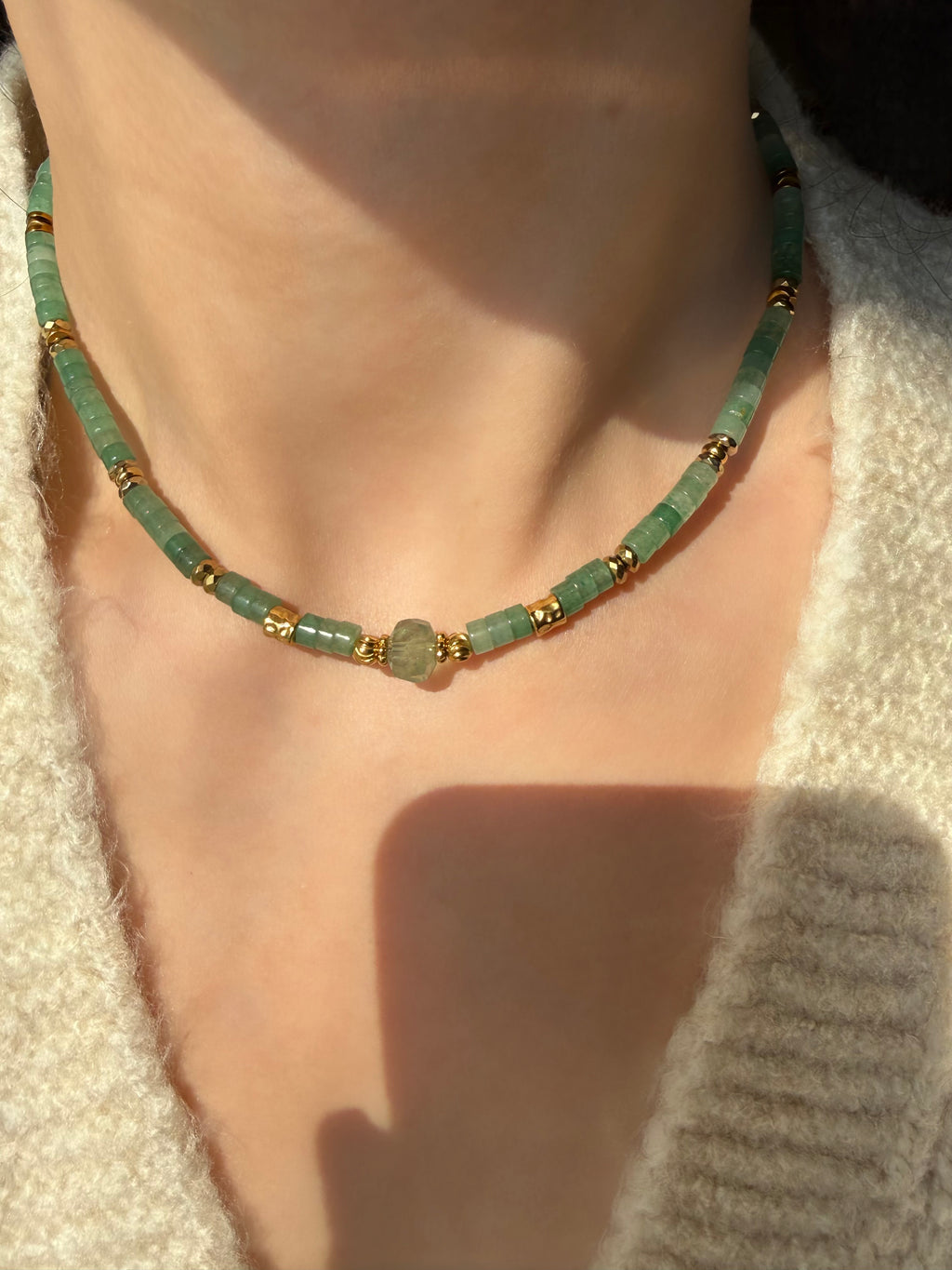 Aventurin-Florit Taşı Kolye