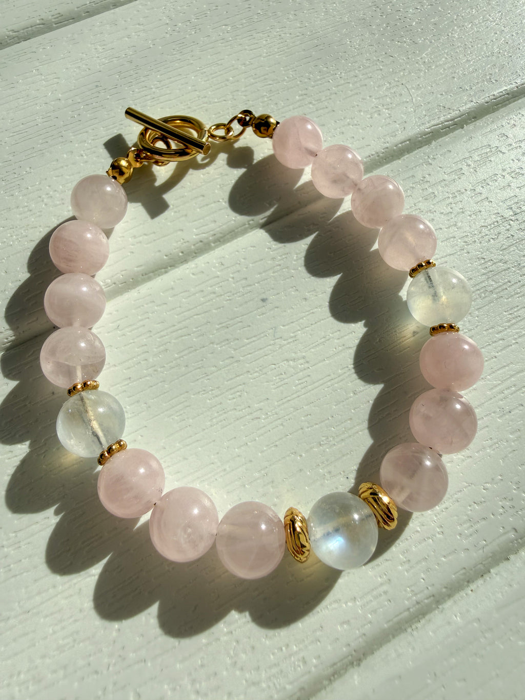 Pembe Kuvars ve Ay Taşı Bileklik