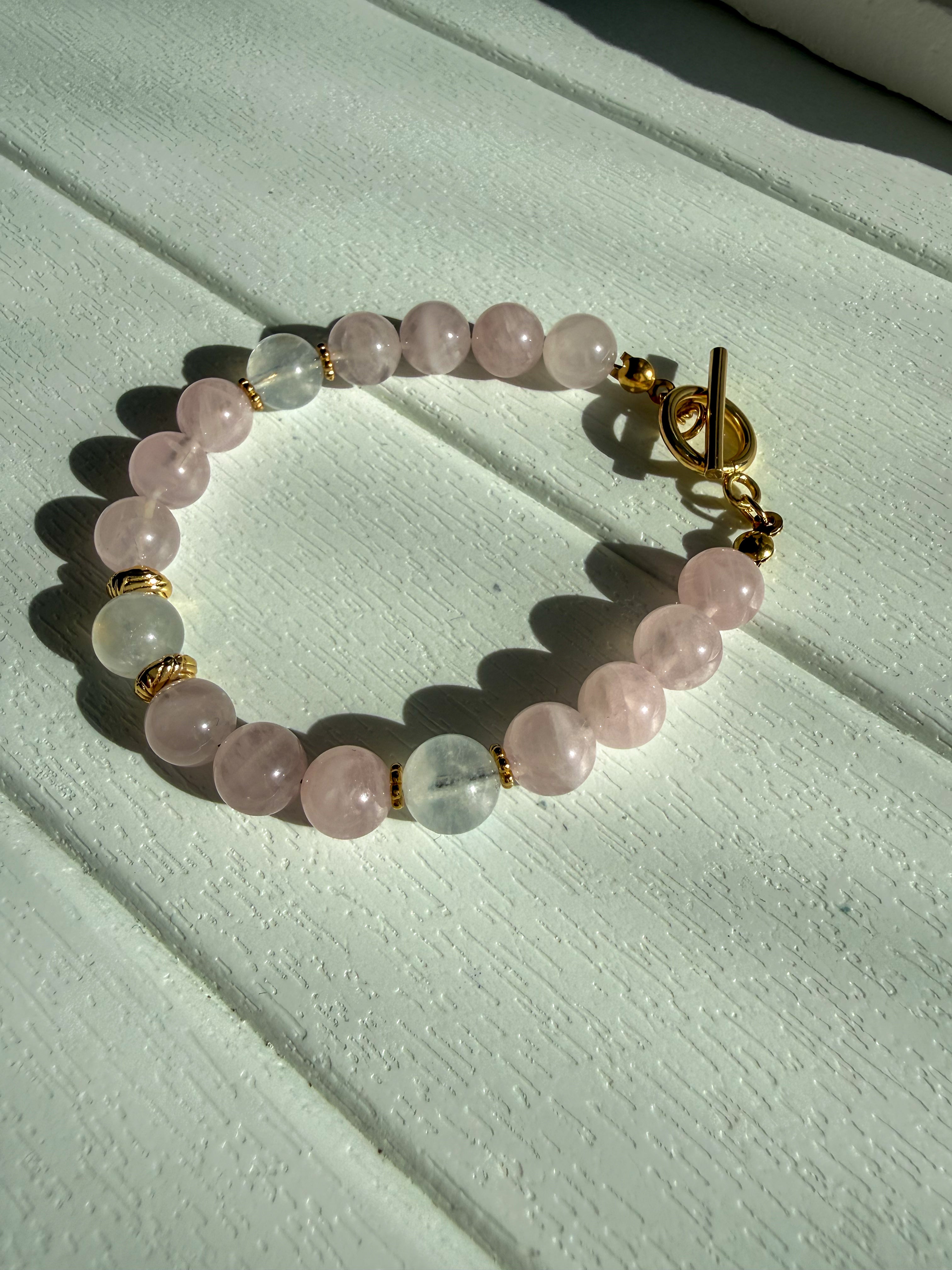 Pembe Kuvars ve Ay Taşı Bileklik