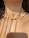 Pembe Kuvars choker Kolye