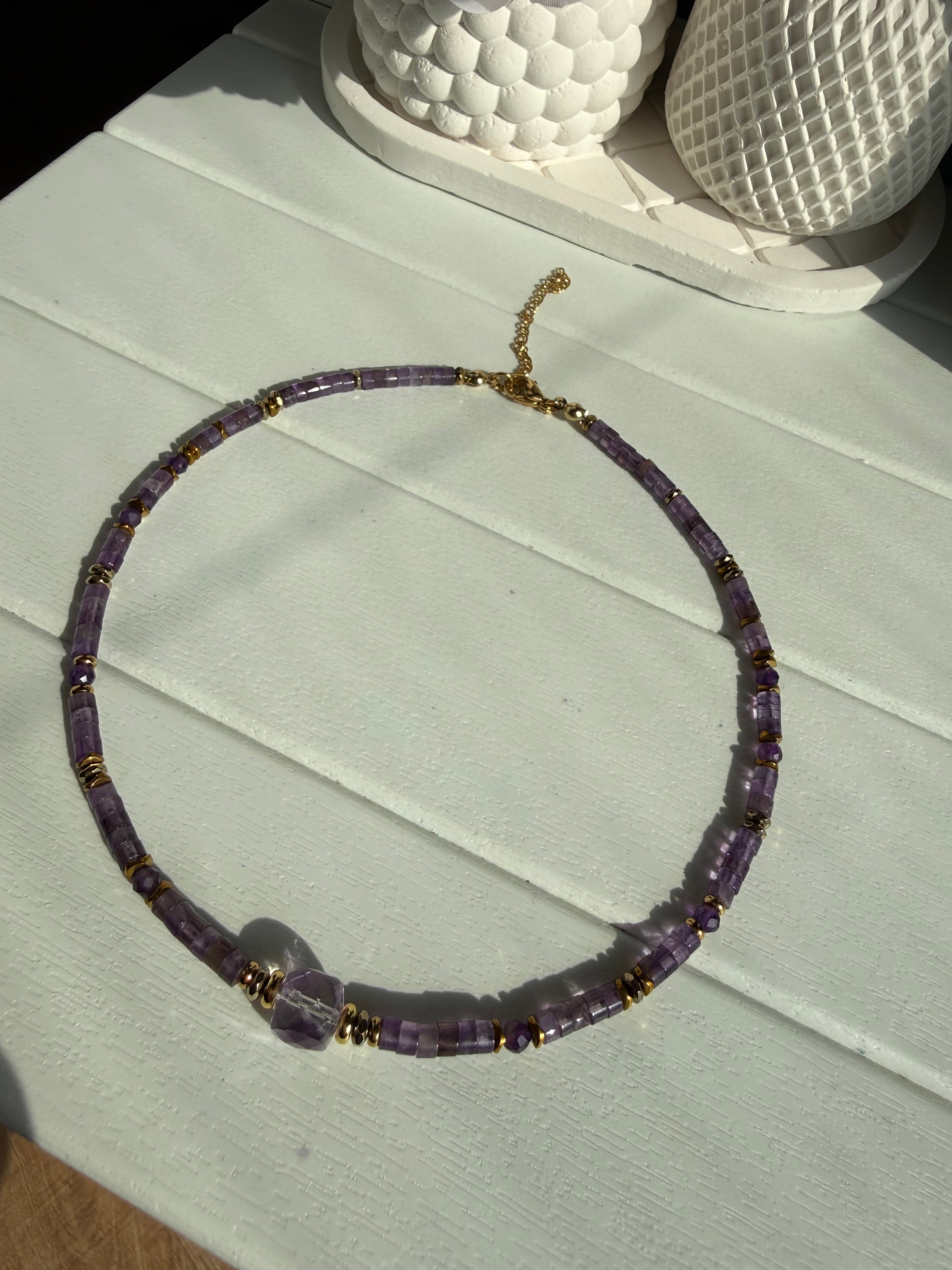 Ametist taşlı kolye