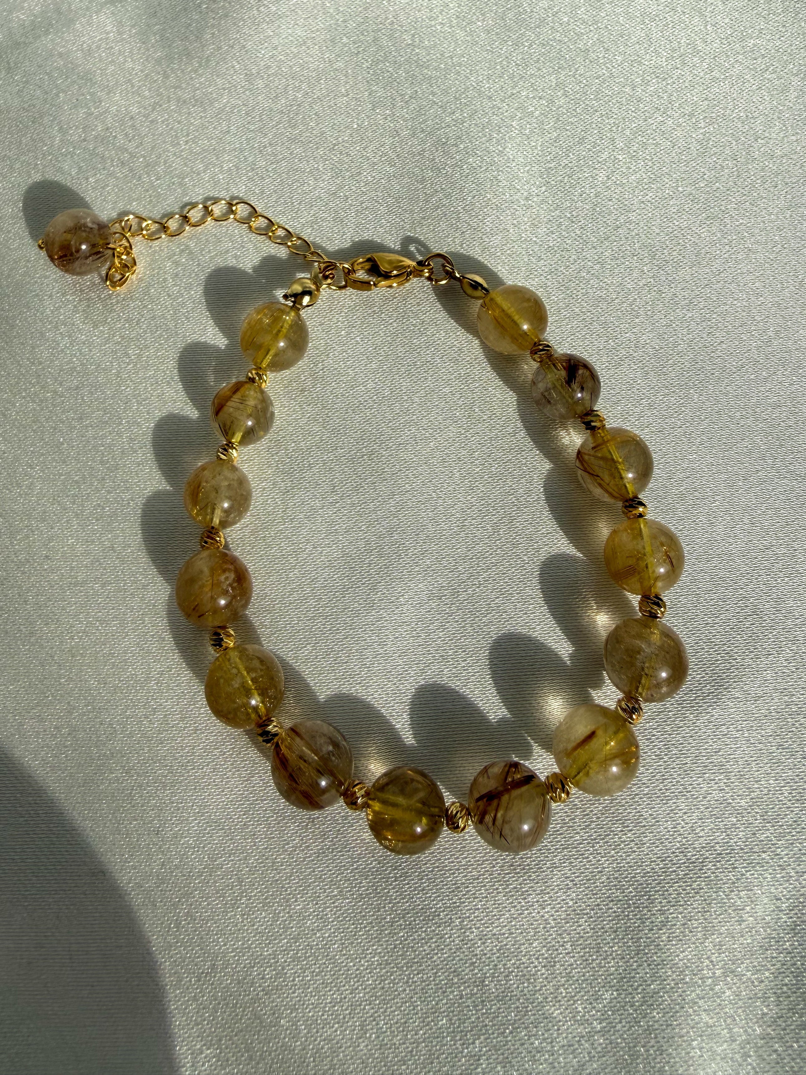 Gold Rutil Kuvars Bileklik