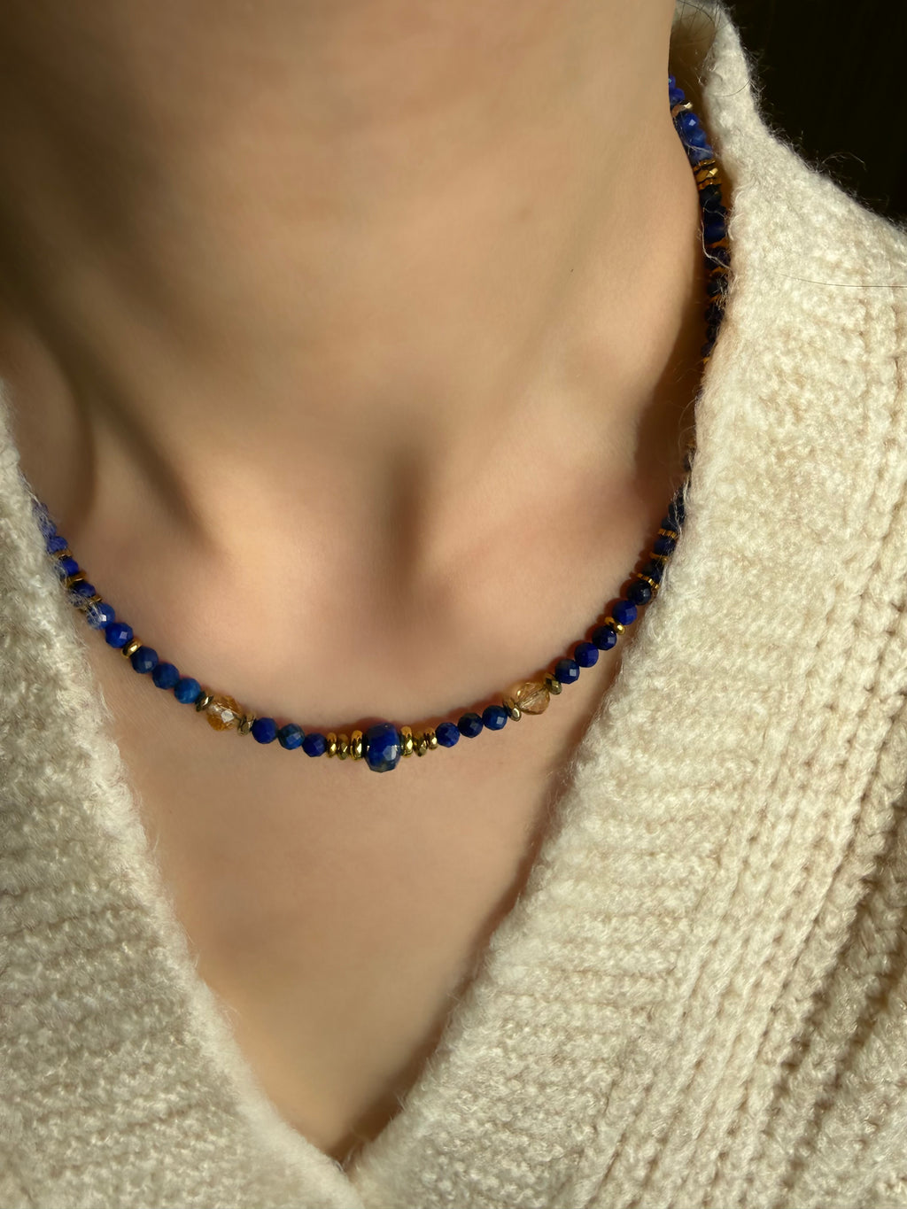 Lapis Lazuli-Sitrin kolye