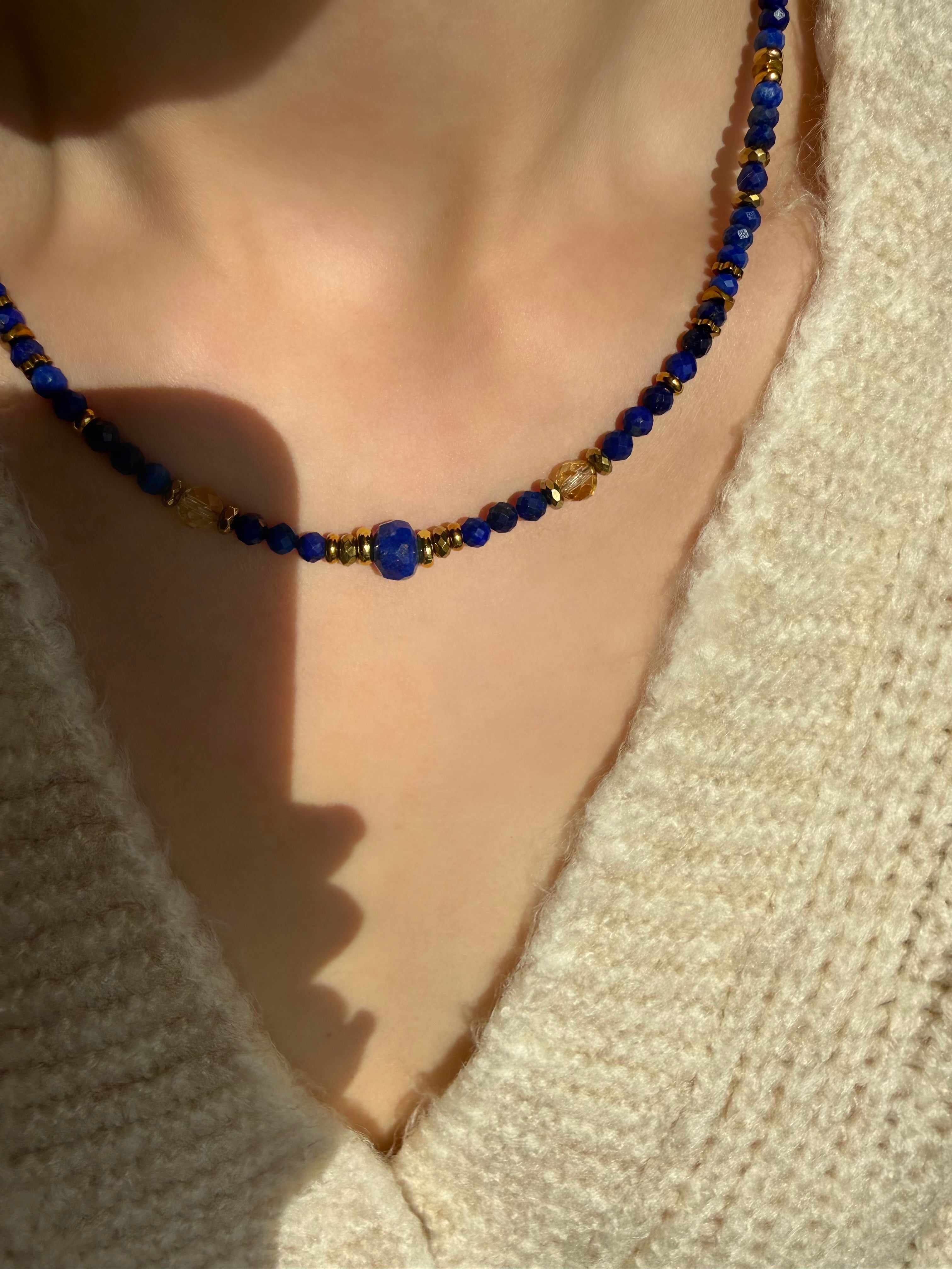 Lapis Lazuli-Sitrin kolye