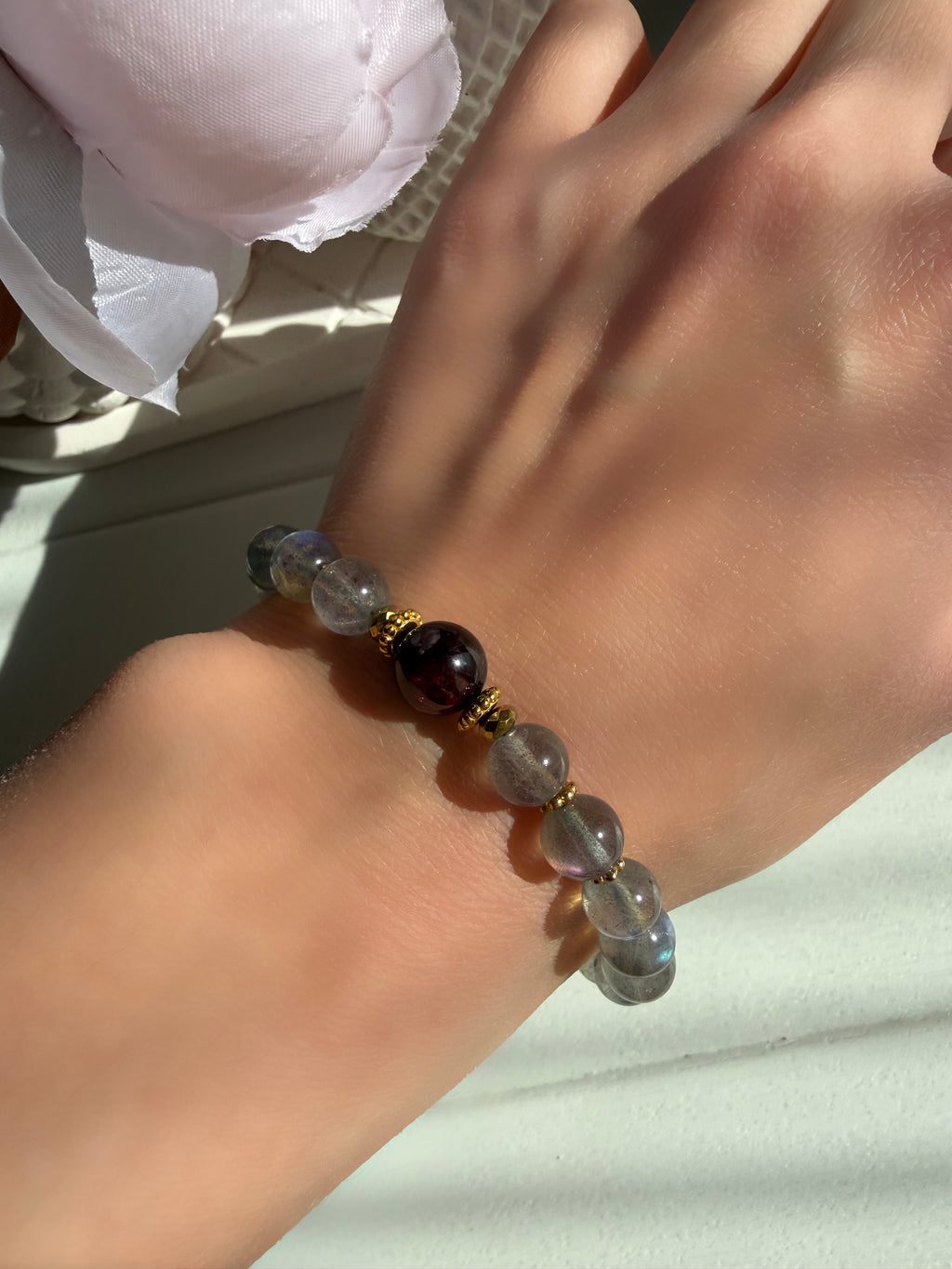 Lal-Labradorit (A kalite) Bileklik