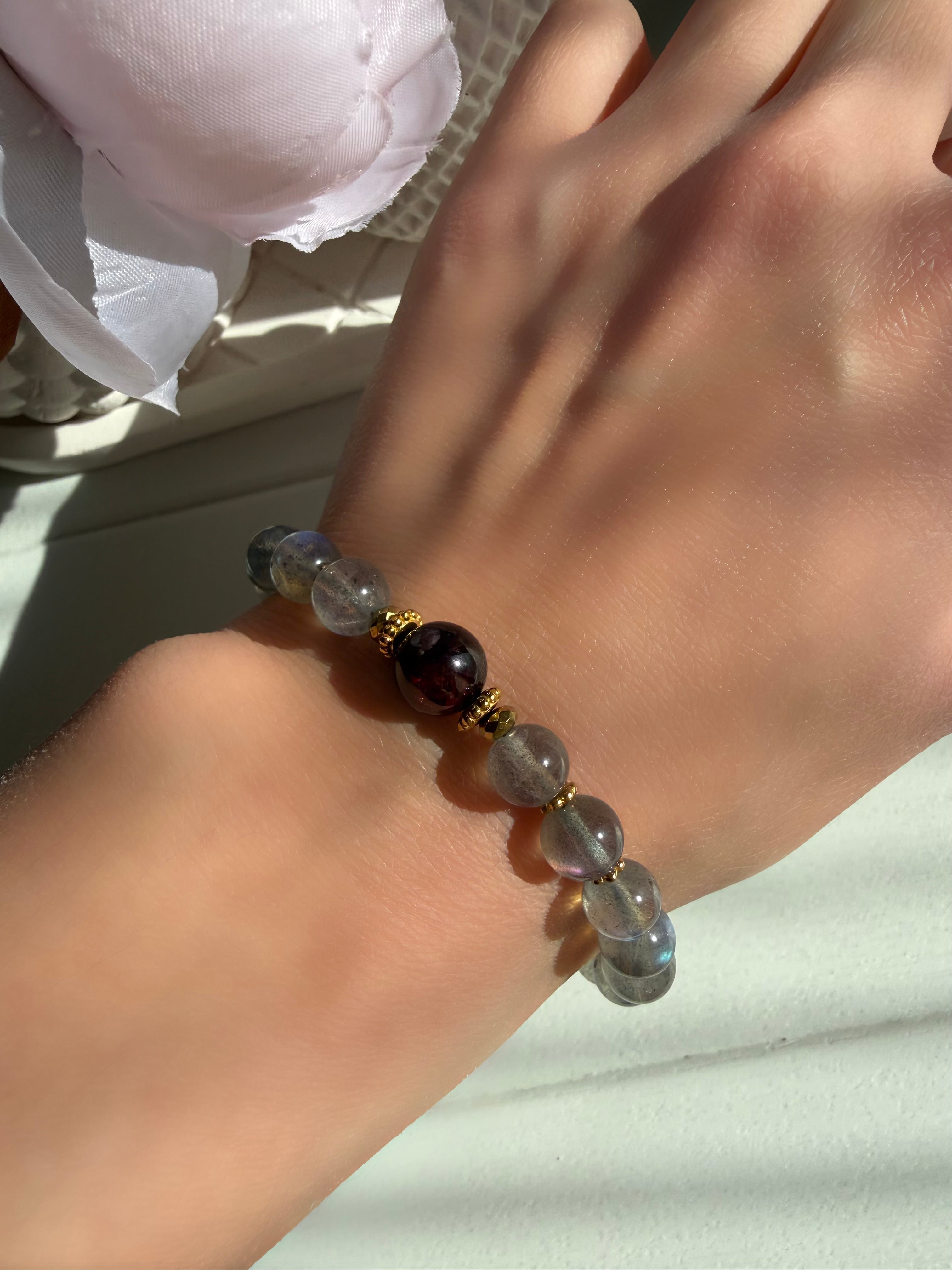 Lal-Labradorit (A kalite) Bileklik