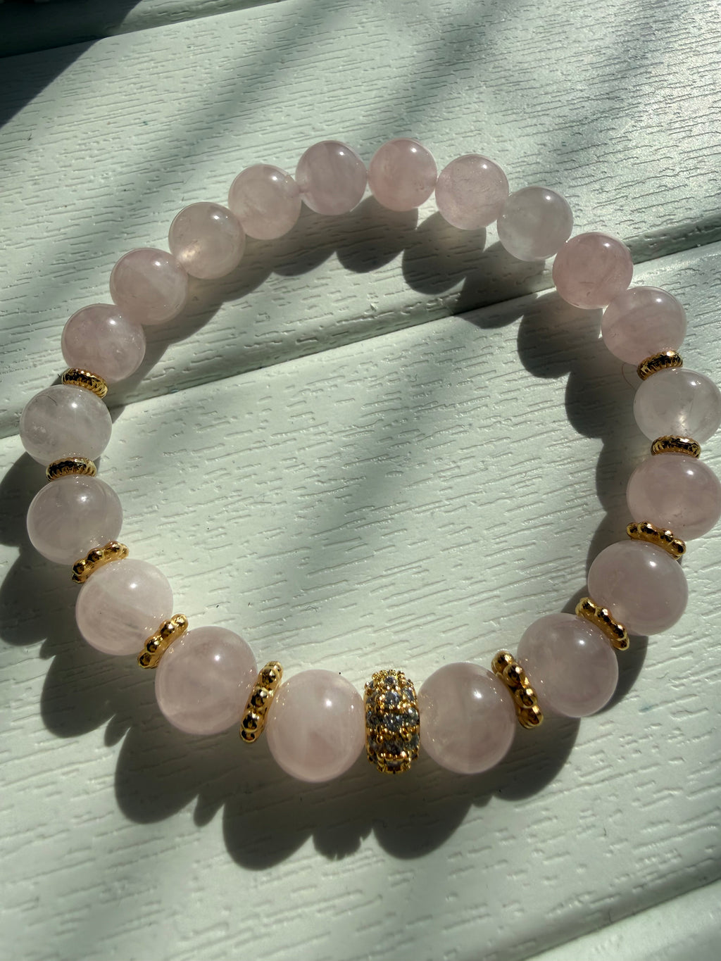 Pembe Kuvars Lastikli Bileklik