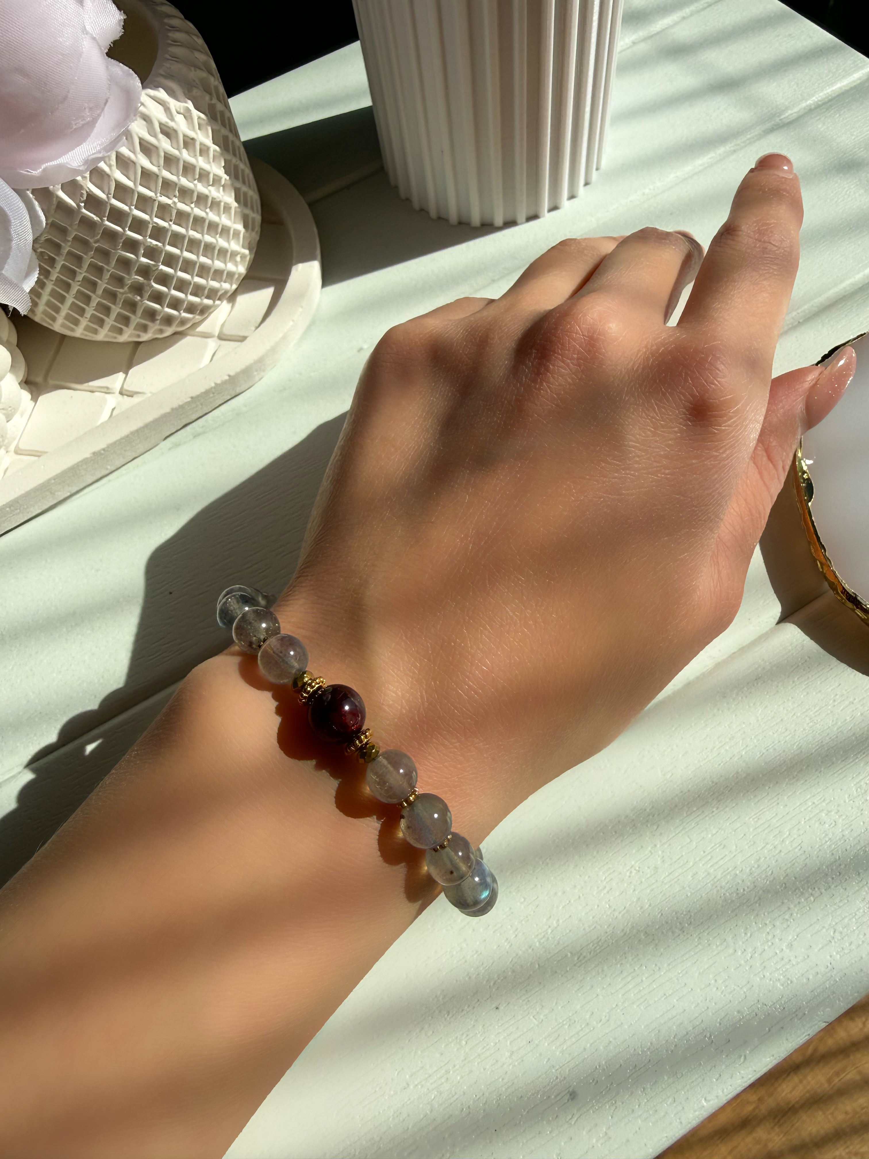 Lal-Labradorit (A kalite) Bileklik