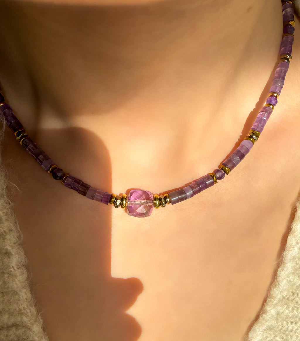 Ametist taşlı kolye