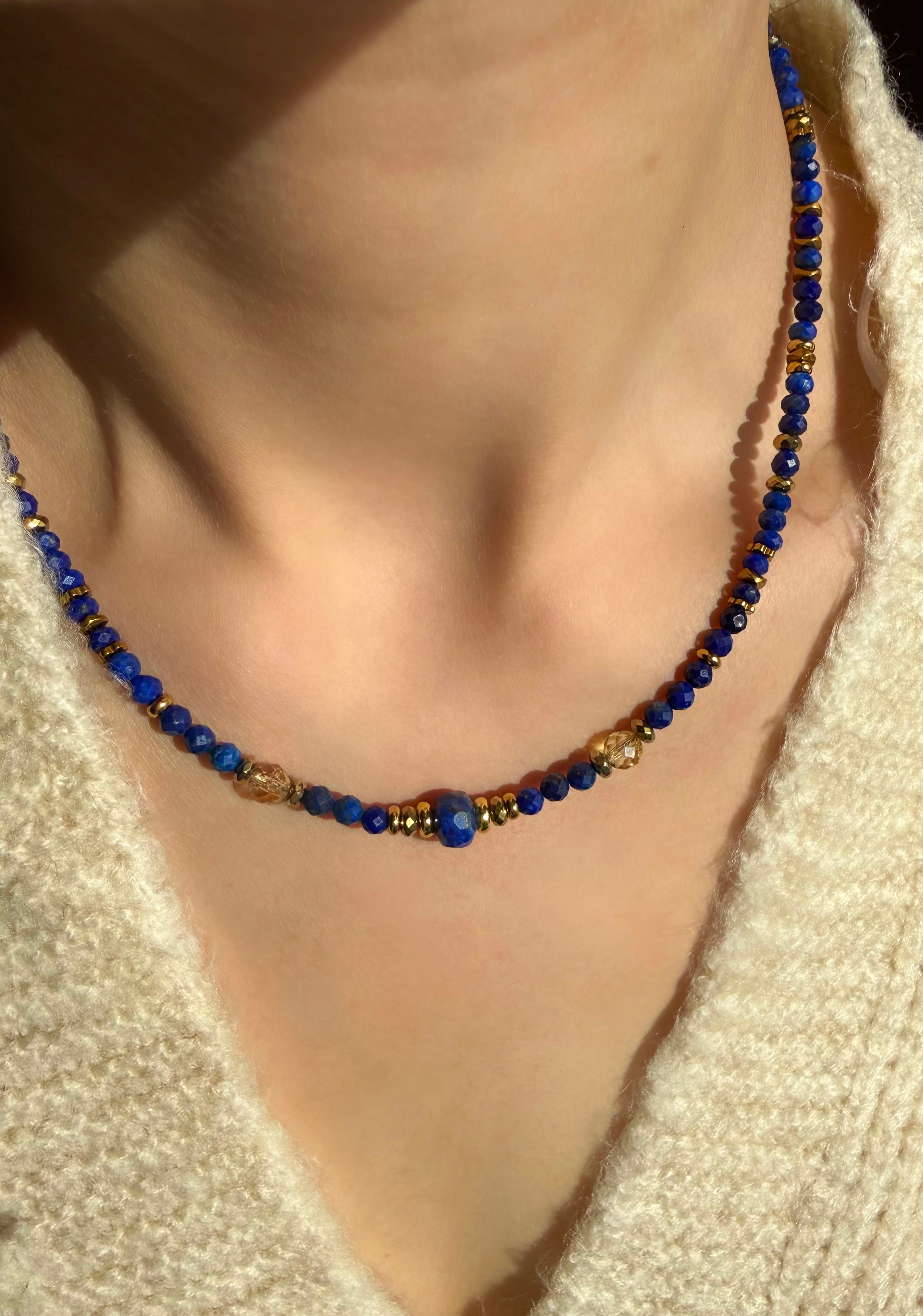 Lapis Lazuli-Sitrin kolye