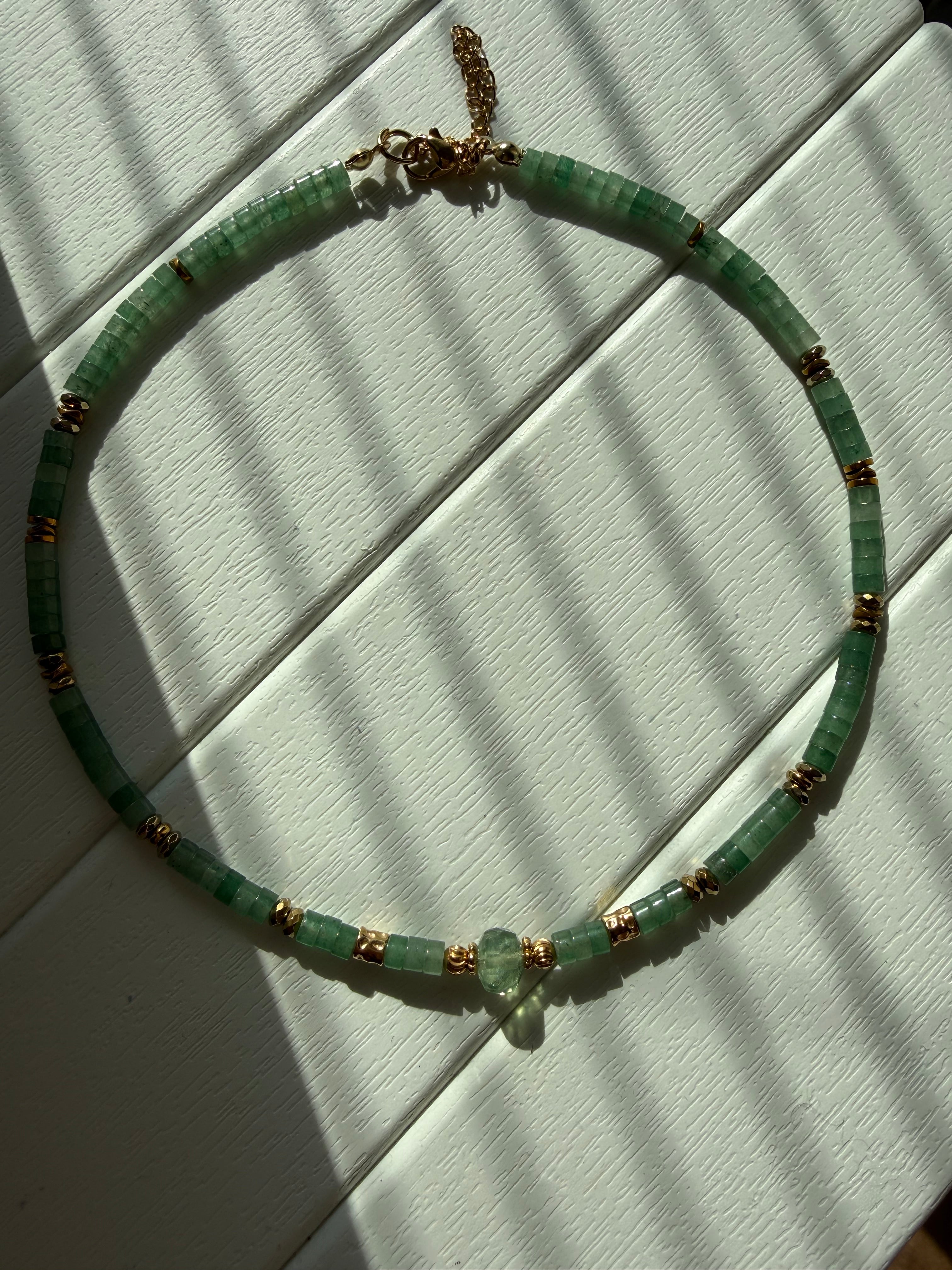 Aventurin-Florit Taşı Kolye