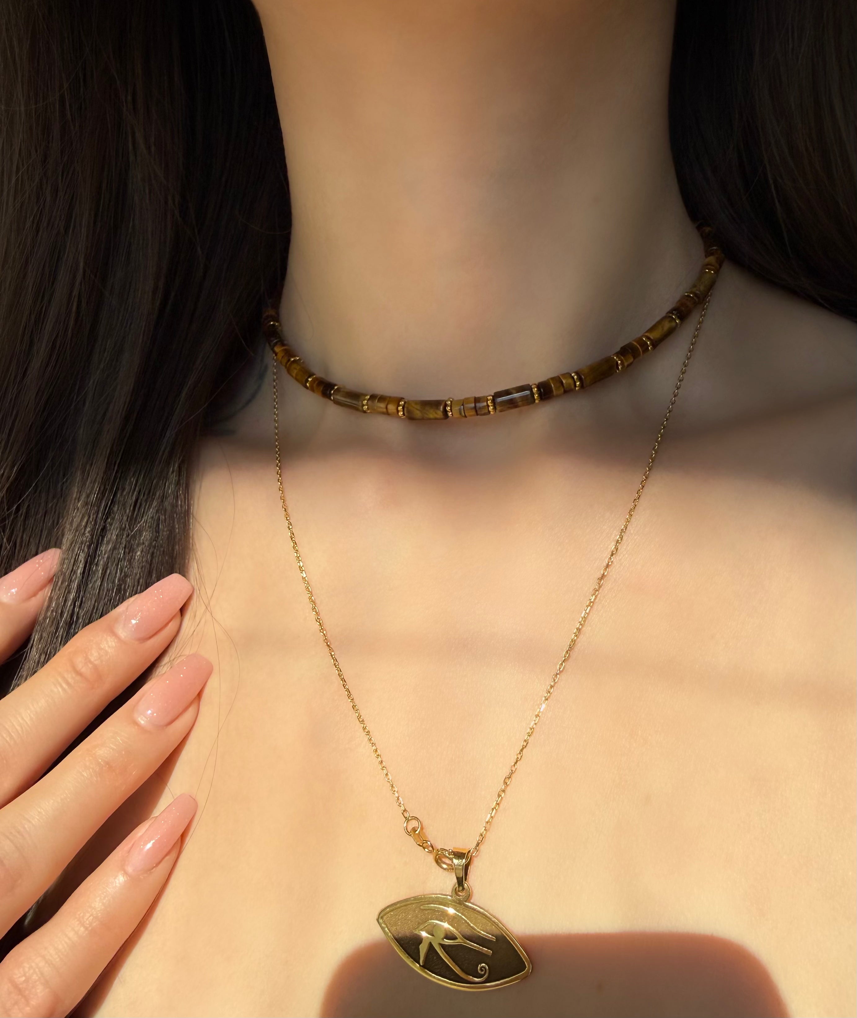 Kaplan Gözü Choker Kolye