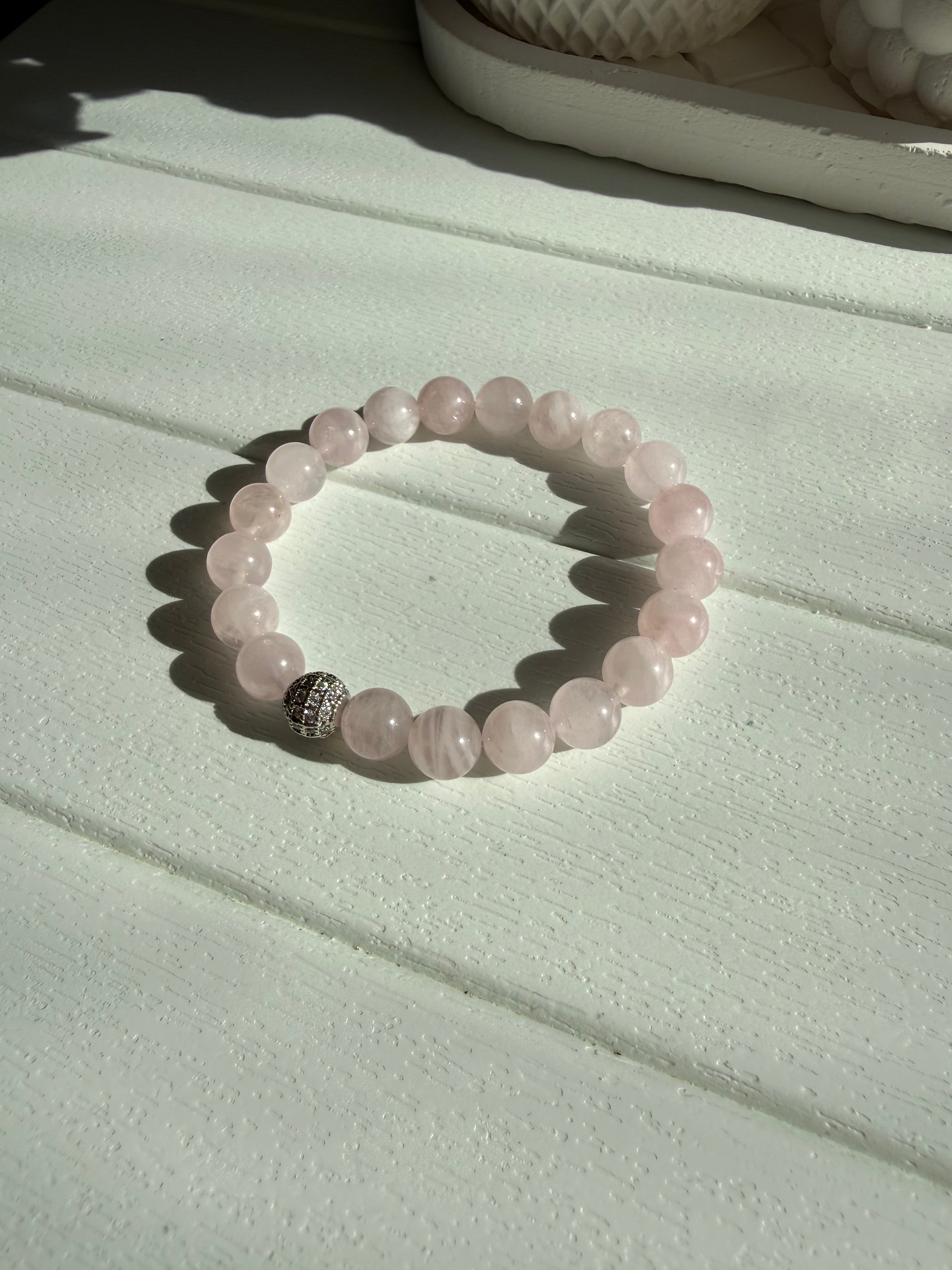 Pembe Kuvars Esnek Bileklik