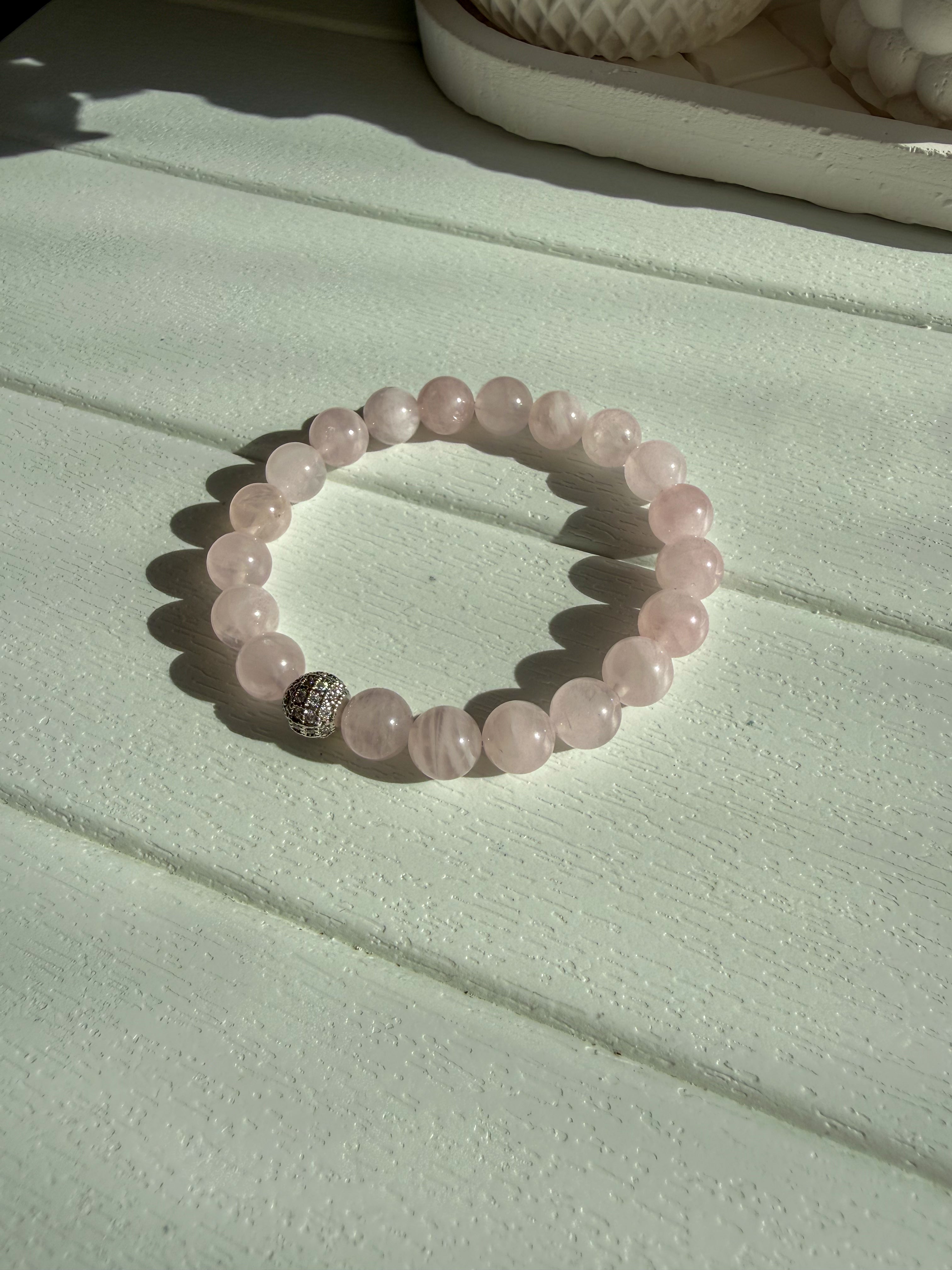 Pembe Kuvars Esnek Bileklik