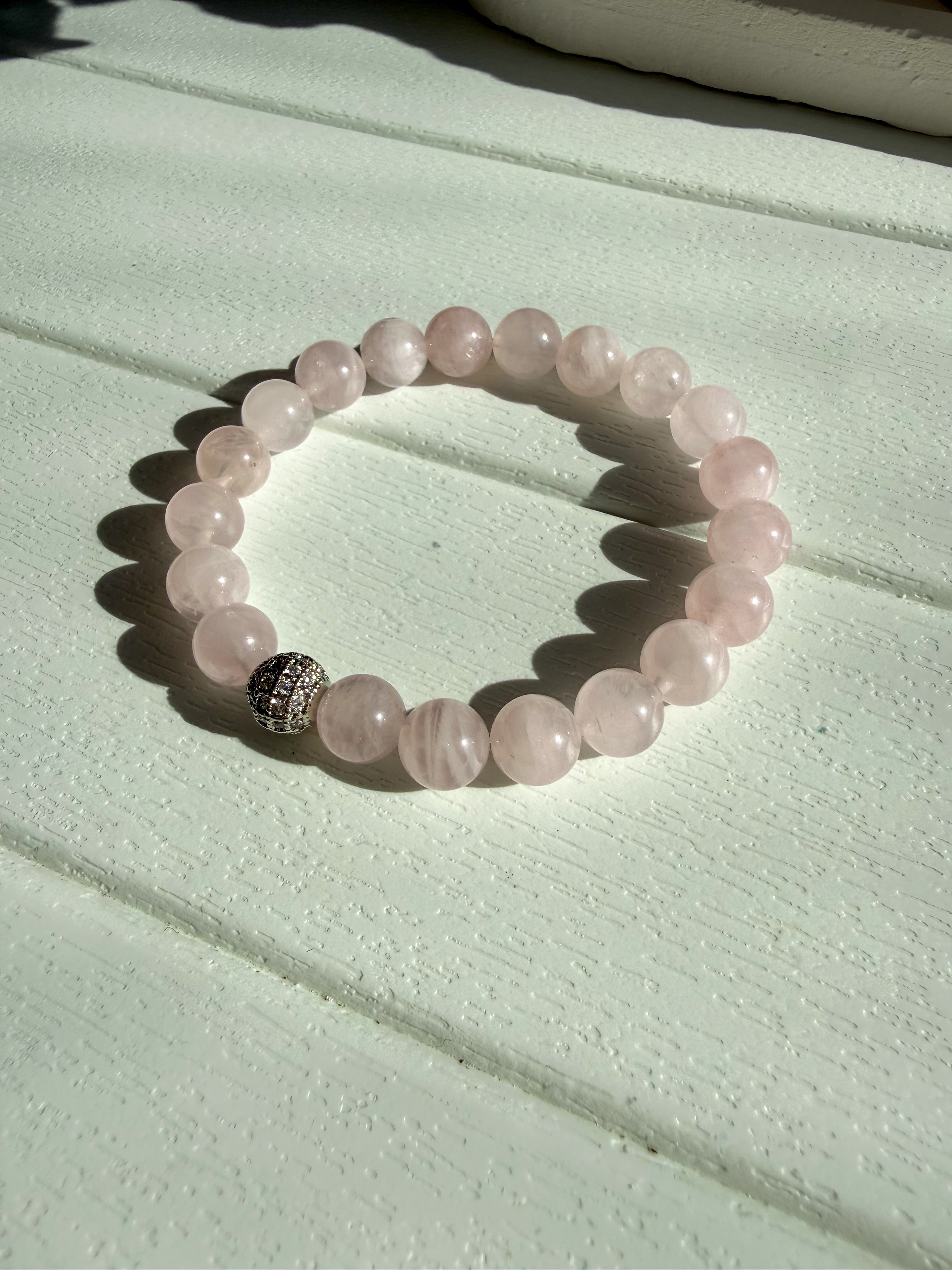 Pembe Kuvars Esnek Bileklik