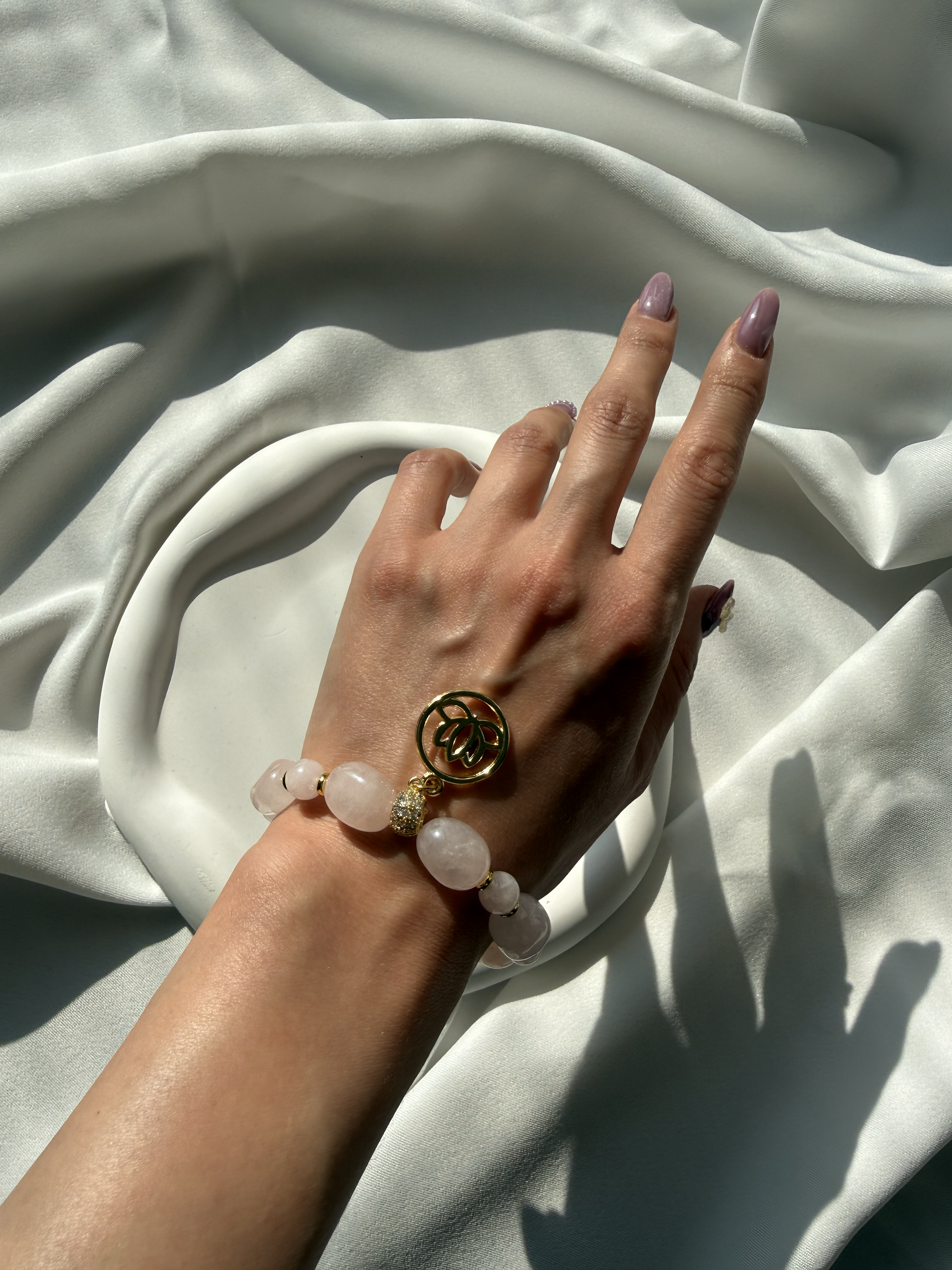 Pembe Kuvars Bileklik